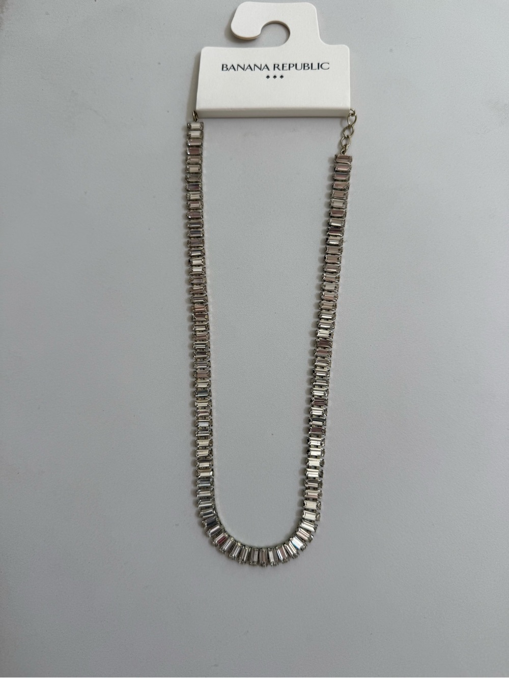 Banana Republic Crystal Baguette Chain Necklace - NWT!